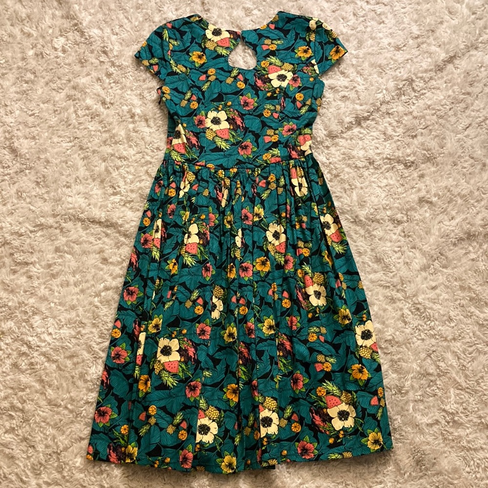 NEW Banned Apparel Black Blue Floral Dress Size XS